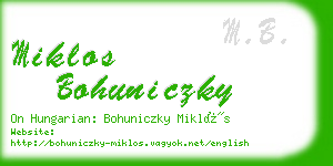 miklos bohuniczky business card